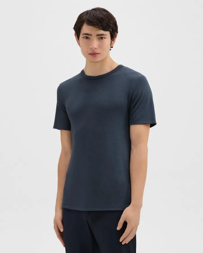 Men Theory TShirts Polos Essential Tee In Anemone Modal Jersey Eclipse Multi