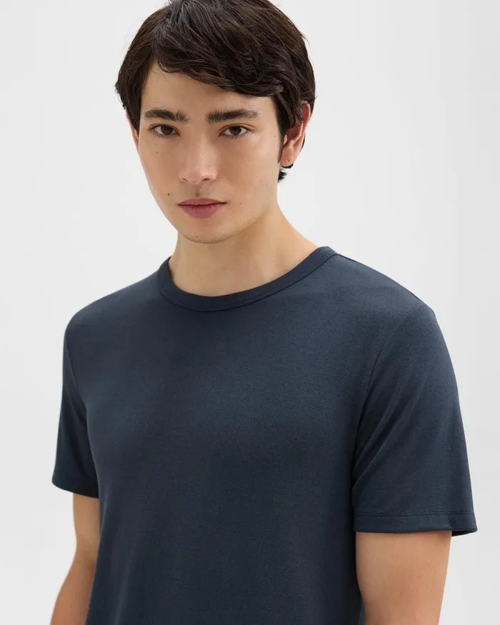 Men Theory TShirts Polos Essential Tee In Anemone Modal Jersey Eclipse Multi