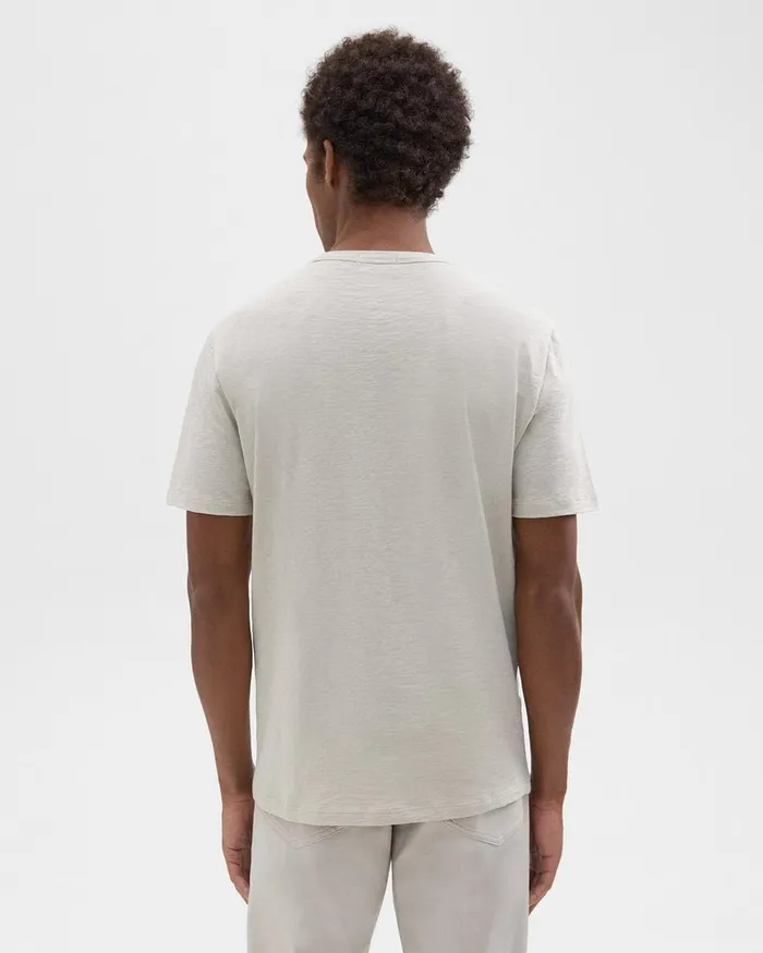 Men Theory TShirts Polos Essential Tee In Cosmos Slub Cotton Limestone