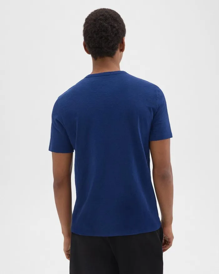 Men Theory TShirts Polos Essential Tee In Cosmos Slub Cotton Ocean