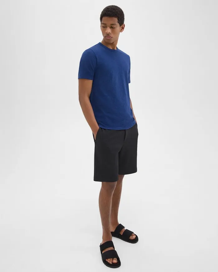 Men Theory TShirts Polos Essential Tee In Cosmos Slub Cotton Ocean