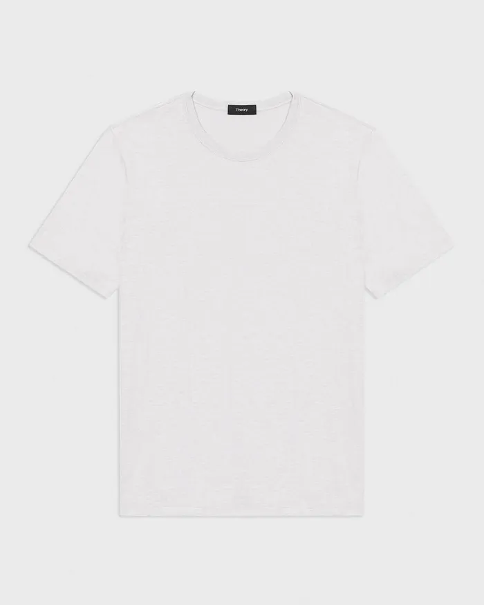 Men Theory TShirts Polos Essential Tee In Cosmos Slub Cotton White