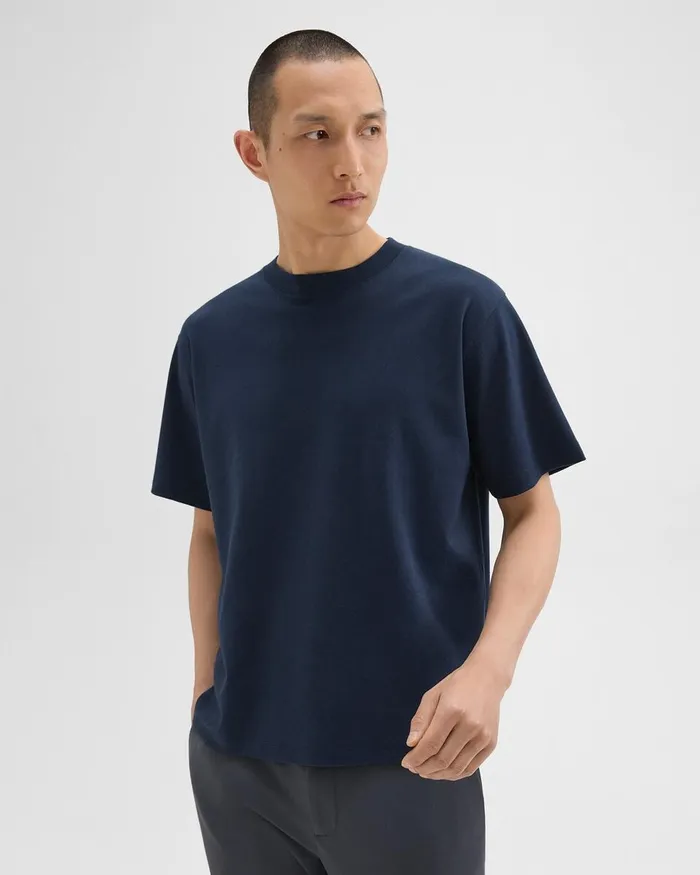 Men Theory TShirts Polos Relaxed Tee In Cotton Jersey Baltic