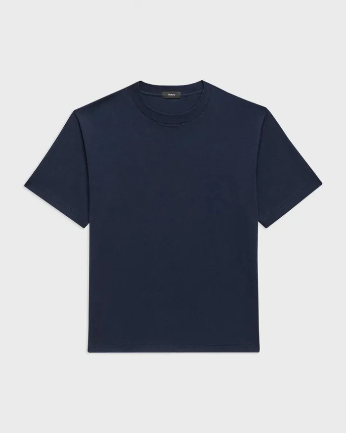 Men Theory TShirts Polos Relaxed Tee In Cotton Jersey Baltic