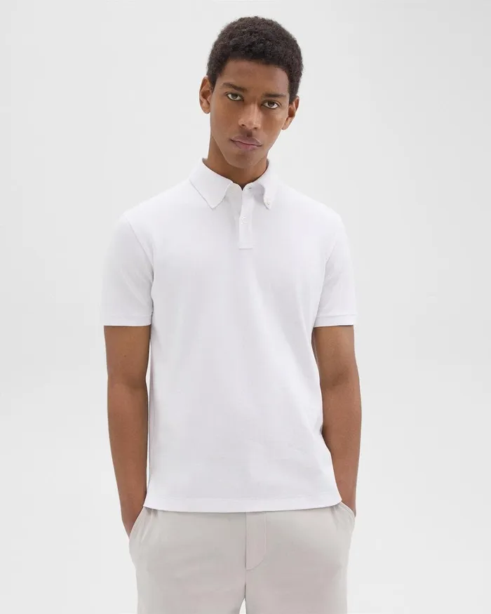Men Theory TShirts Polos Tailored Polo Shirt In Function Piqueacute White