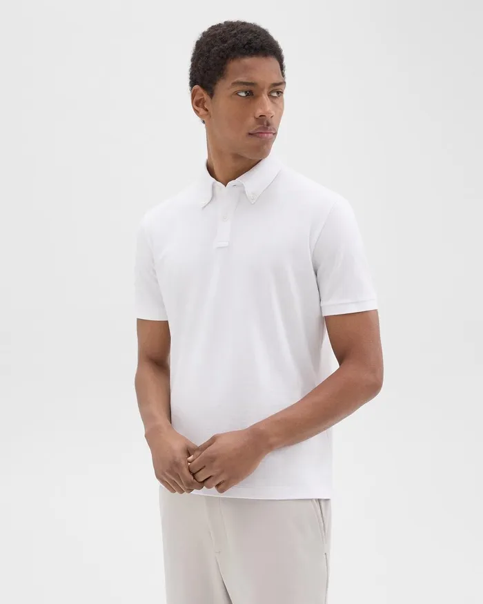 Men Theory TShirts Polos Tailored Polo Shirt In Function Piqueacute White