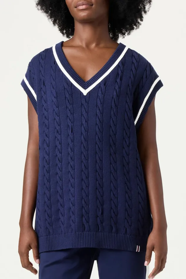 Men Tops and TShirts Fila Baseline Cable Knit Vest 492 Filanavygardenia Men Tops and TShirts Fila Baseline Cable Knit Vest 492 Filanavygardenia
