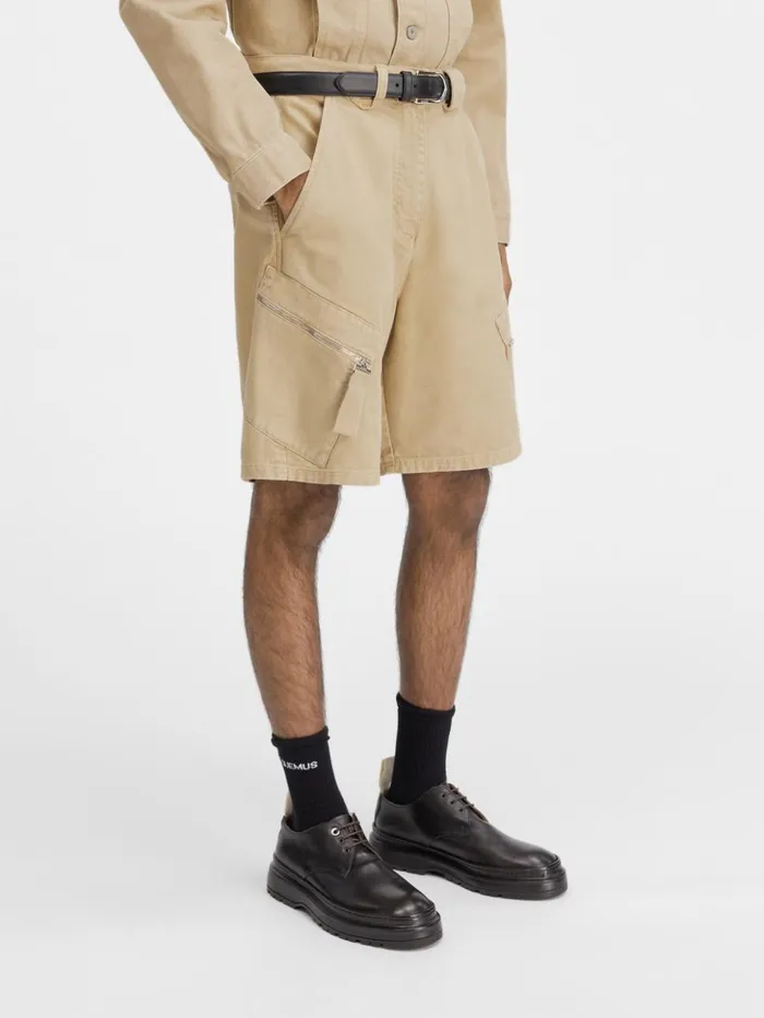 Men Trousers and Shorts JACQUEMUS The Marrone Shorts Beige