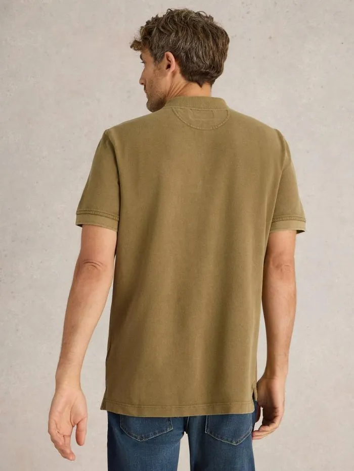 Men Utility Polo Khaki Green White Stuff Polo Shirts Men Utility Polo Khaki Green White Stuff Polo Shirts