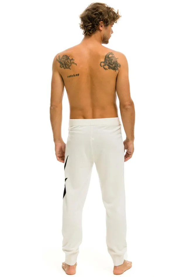 MenWomen Bottoms Aviator Nation MEN039S BOLT CASHMERE LIGHT SWEATER PANTt VINTAGE WHITE BLACK BOLT MenWomen Bottoms Aviator Nation MEN039S BOLT CASHMERE LIGHT SWEATER PANTt VINTAGE WHITE BLACK BOLT