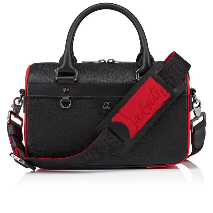 MenWomen Ruisbuddy Small Messenger Bag 8211 Grained Calf Leather And Rubber 8211 Black Christian Louboutin Crossbody Bags