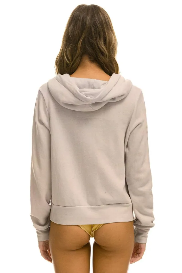 MenWomen Tops Aviator Nation RAINBOW HEART STITCH ZIP HOODIE 8211 SAND