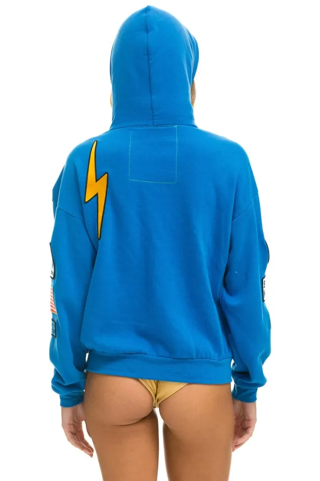 MenWomen Tops Aviator Nation VINTAGE PATCH RELAXED PULLOVER HOODIE OCEAN