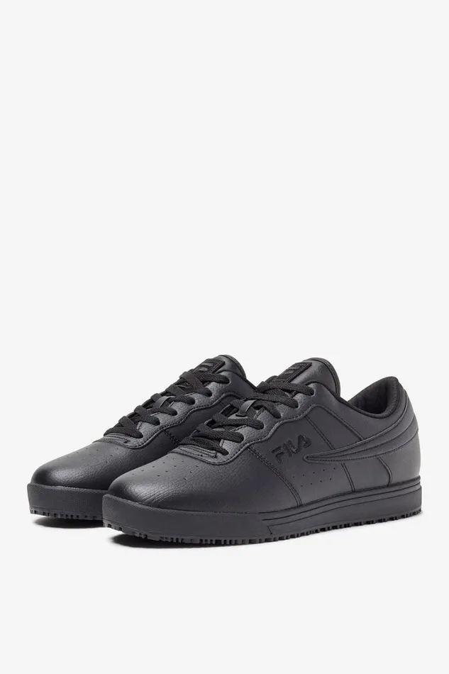 Men Work Shoes Fila Vulc 13 Low Slip Resistant 001 Black Black Black Men Work Shoes Fila Vulc 13 Low Slip Resistant 001 Black Black Black