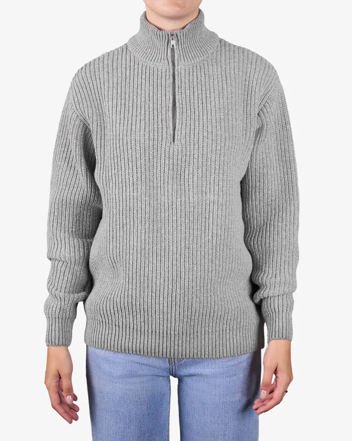 Merino Quarter Zip 8211 Deep Black Knit Sweaters Colorfulstandard Women