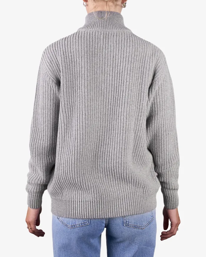Merino Quarter Zip 8211 Deep Black Knit Sweaters Colorfulstandard Women