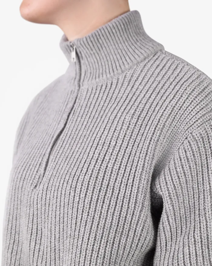 Merino Quarter Zip 8211 Deep Black Knit Sweaters Colorfulstandard Women