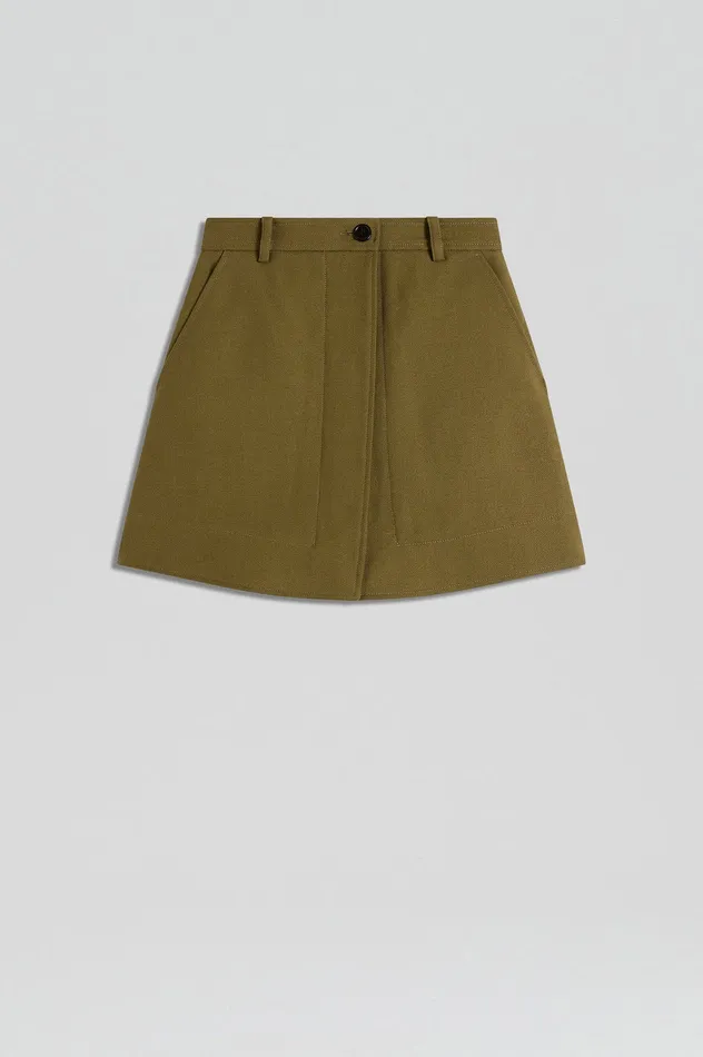MINI SKIRT OLIVE Skirts Scanlan Theodore Women MINI SKIRT OLIVE Skirts Scanlan Theodore Women