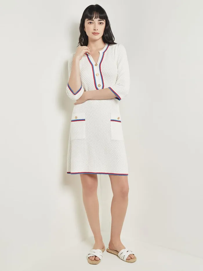 Misook Above The Knee Sheath Dress 8211 Intarsia Soft Knit Women Dresses