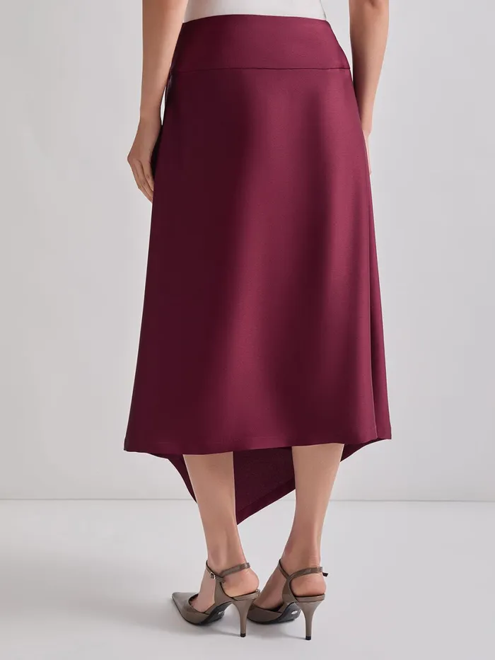 Misook Asymmetrical Crepe De Chine Maxi Skirt Women Skirts