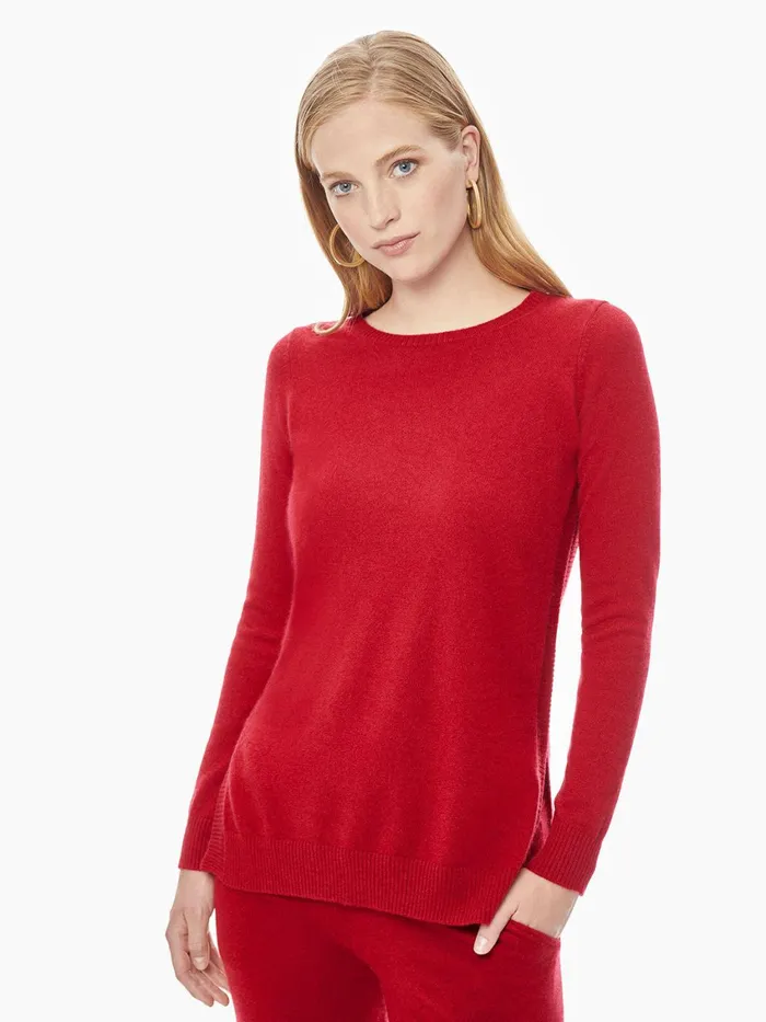 Misook Bateau Neck Top 8211 Red Cashmere Sweater Misook Women Tops and Tees