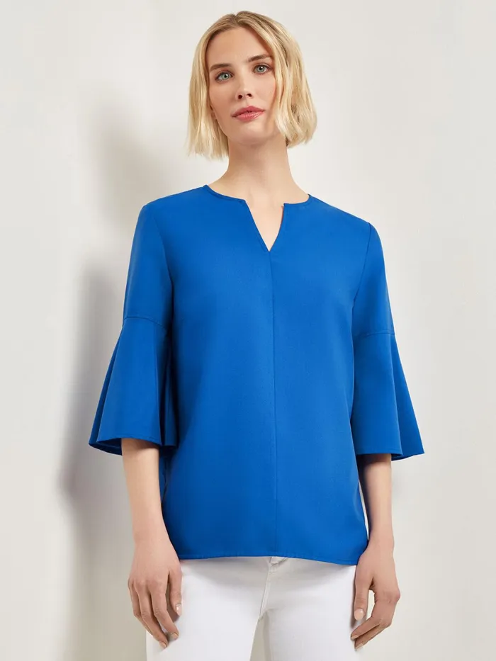 Misook Bell Sleeve Woven Blouse Women Blouses and Shirts