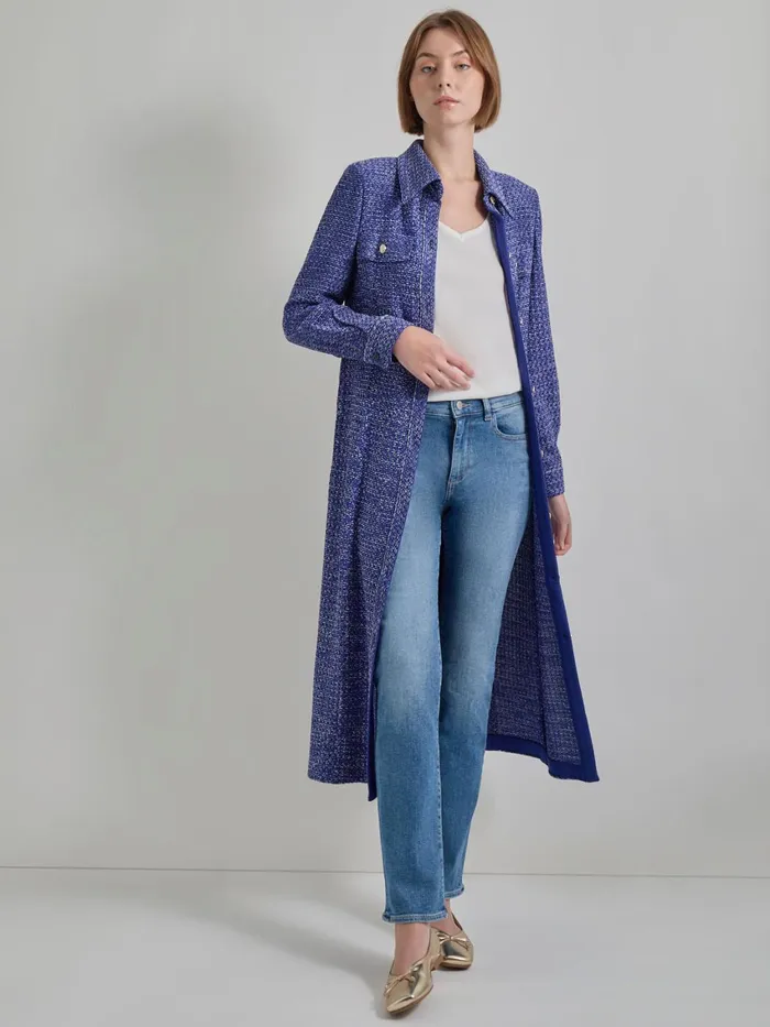 Misook Belted Button Front Tweed Knit Midi Dress Women Dresses