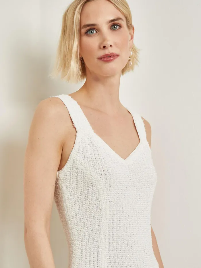 Misook Eyelash Boucle Princess Seam Sheath Dress Women Dresses Misook Eyelash Boucle Princess Seam Sheath Dress Women Dresses