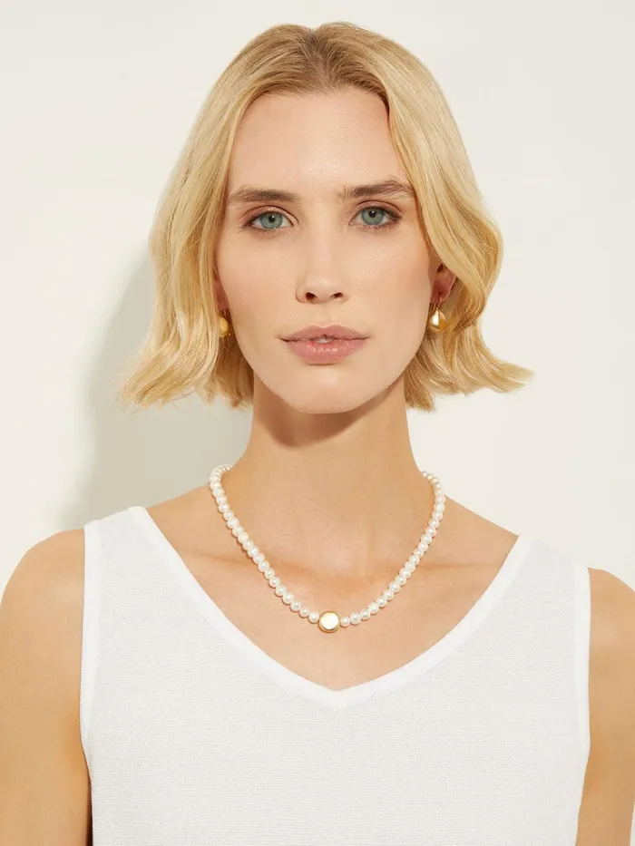 Misook Handmade Gold Nugget Freshwater Pearl Necklace Women Necklaces