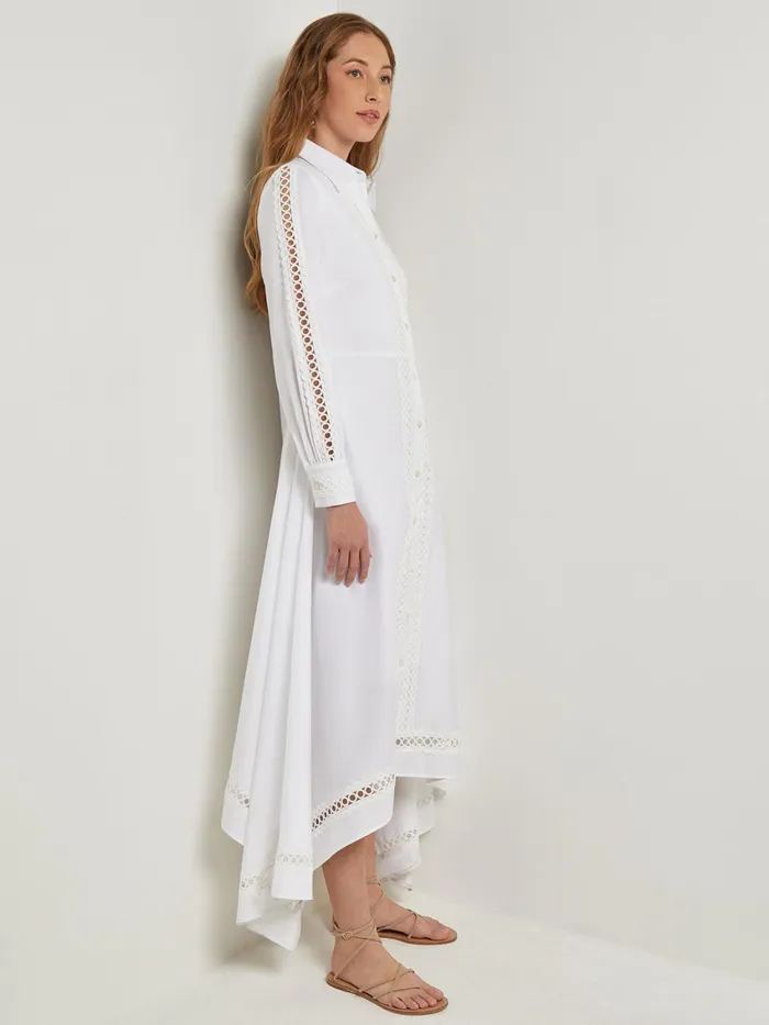 Misook Maxi Dress 8211 Eyelet Trim Cotton Women Dresses Misook Maxi Dress 8211 Eyelet Trim Cotton Women Dresses