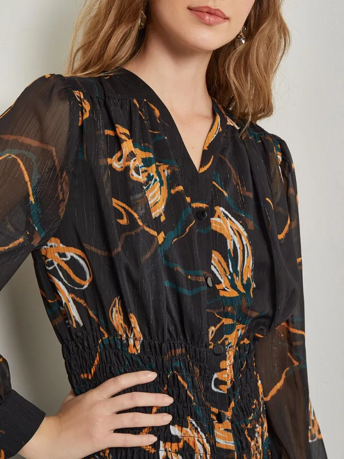 Misook Maxi Fit and Flare Dress 8211 Printed Woven Chiffon Women Dresses Misook Maxi Fit and Flare Dress 8211 Printed Woven Chiffon Women Dresses