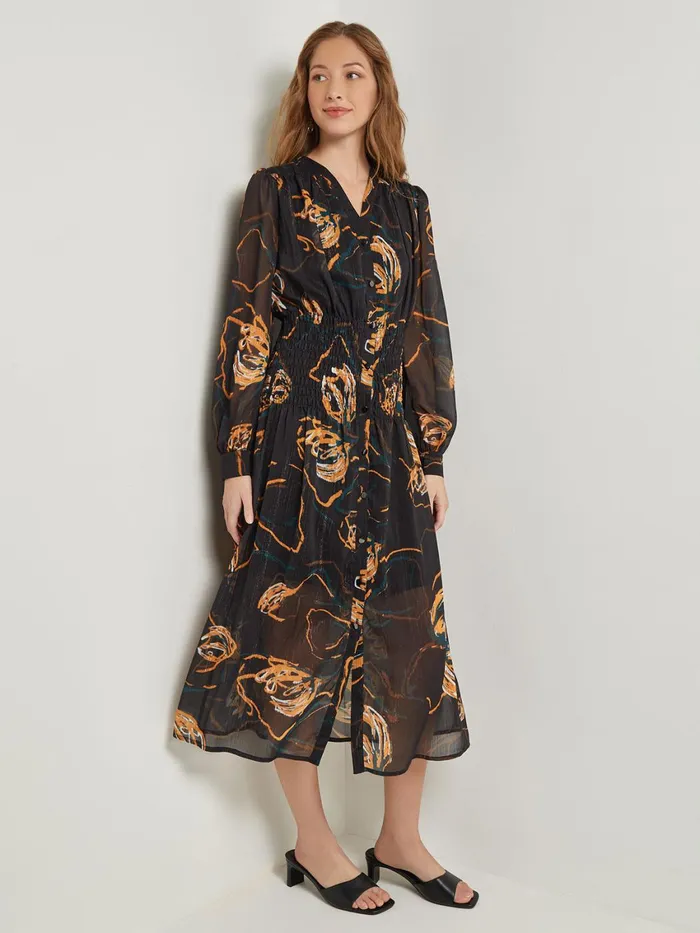 Misook Maxi Fit and Flare Dress 8211 Printed Woven Chiffon Women Dresses Misook Maxi Fit and Flare Dress 8211 Printed Woven Chiffon Women Dresses