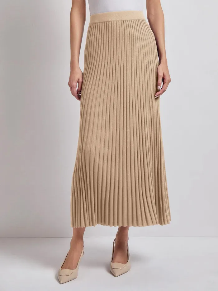 Misook Midi ALine Soft Ribbed Knit Skirt Women Skirts