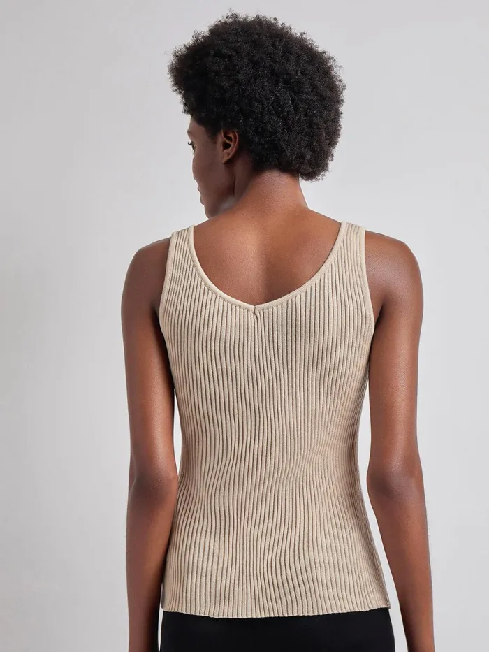 Misook Shaped Ribbed Knit VNeck Tank Women Tops and Tees Misook Shaped Ribbed Knit VNeck Tank Women Tops and Tees