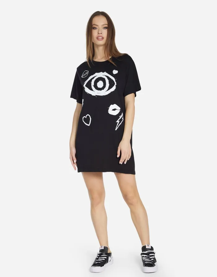 Misty Painted Evil Eye Black Women039s Lauren Moshi Dresses