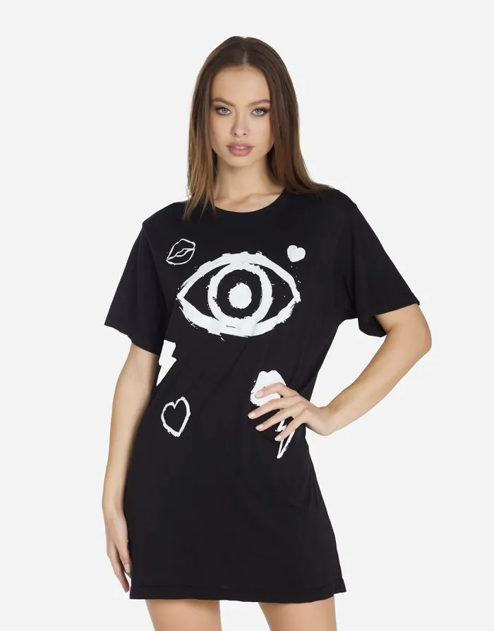 Misty Painted Evil Eye Black Women039s Lauren Moshi Dresses