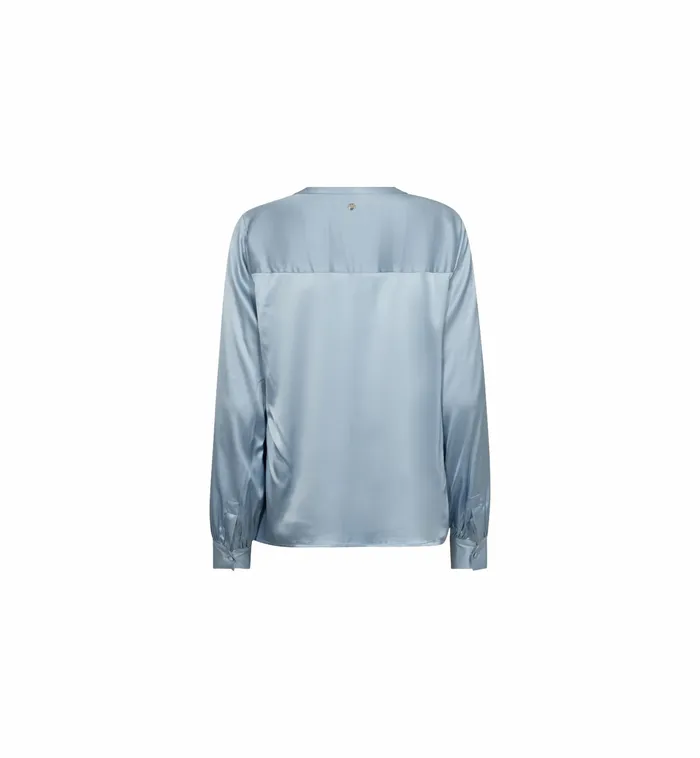 MMEnfa Satin Blouse Celestial Blue Women Blouses and Tops MOS MOSH