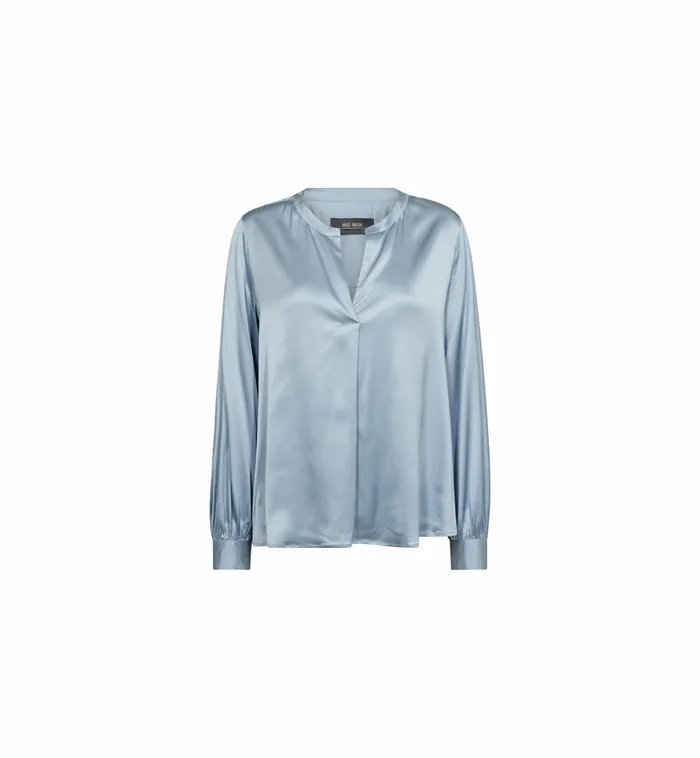 MMEnfa Satin Blouse Celestial Blue Women Blouses and Tops MOS MOSH