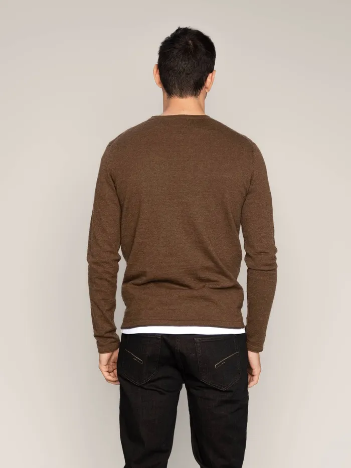 MMGKasey Flame Knit Brown Latte Melange Men Knits MOS MOSH MMGKasey Flame Knit Brown Latte Melange Men Knits MOS MOSH