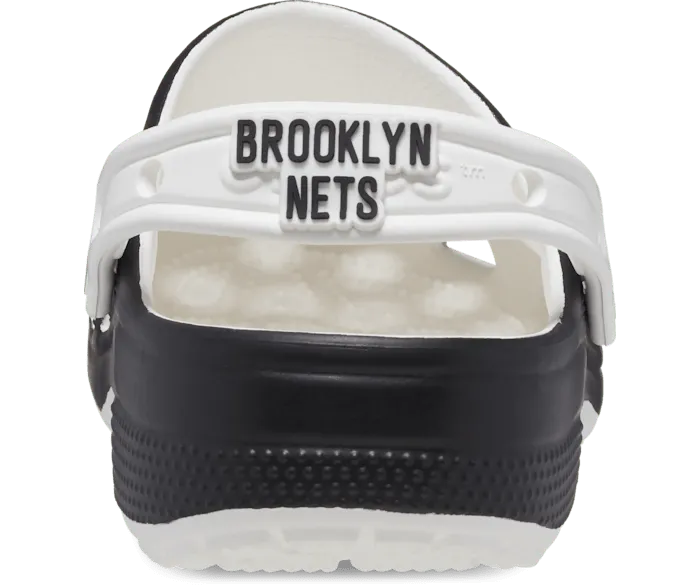 NBA Brooklyn Nets Classic Clog White Black Women Crocs Clogs