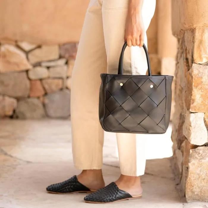 Nisolo Bags and Wallets Women CarryAll Handwoven Satchel Black