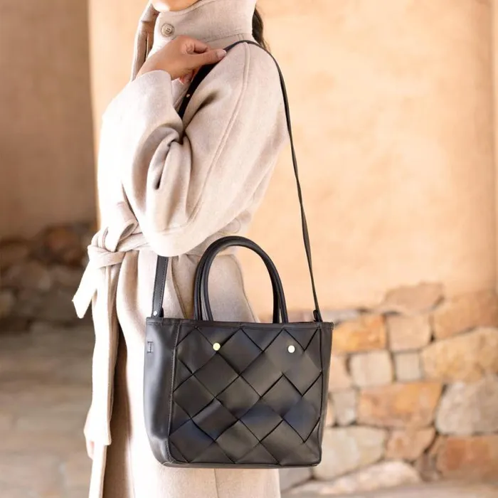 Nisolo Bags and Wallets Women CarryAll Handwoven Satchel Black