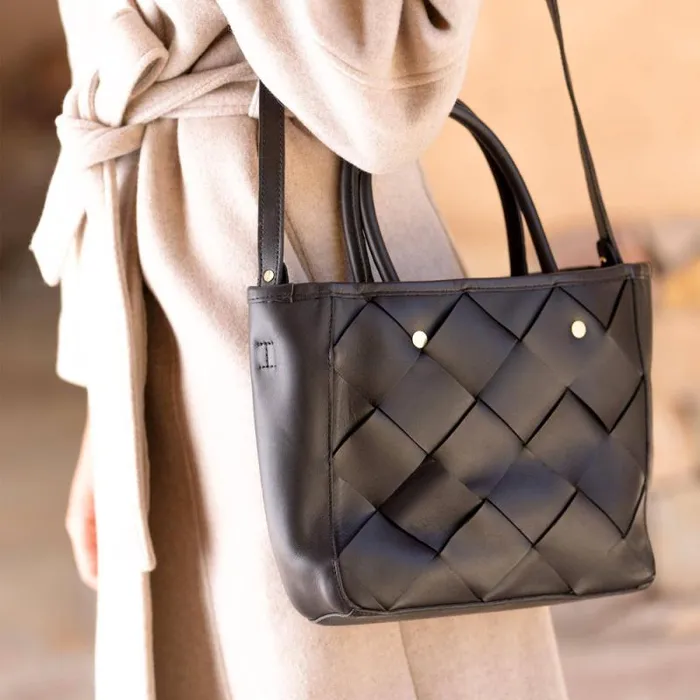 Nisolo Bags and Wallets Women CarryAll Handwoven Satchel Black