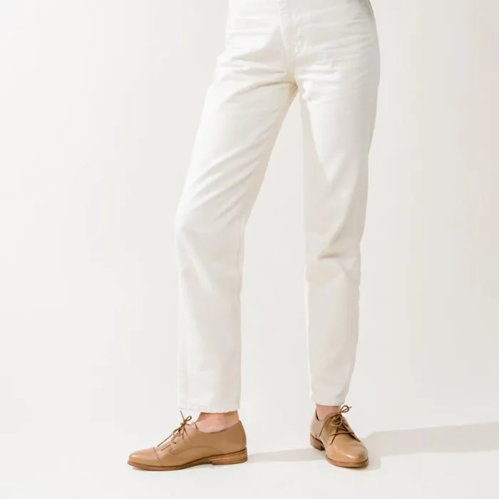 Nisolo Flats and Slip Ons Women Emilia Cap Toe Oxford Almond Black