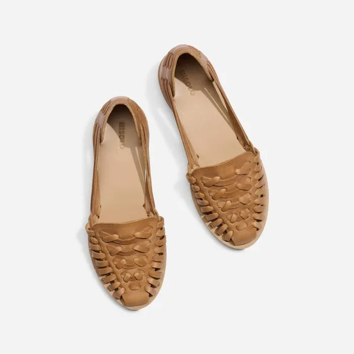 Nisolo Flats and Slip Ons Women Huarache Sandal Almond