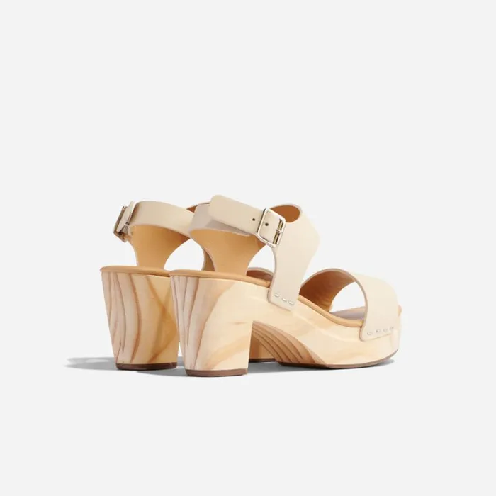 Nisolo Heels Women AllDay Open Toe Clog Bone Nisolo Heels Women AllDay Open Toe Clog Bone