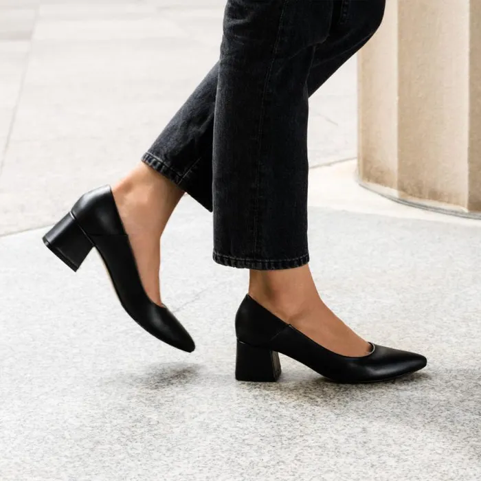 Nisolo Heels Women Fiorela GoTo Mid Heel Black Nisolo Heels Women Fiorela GoTo Mid Heel Black