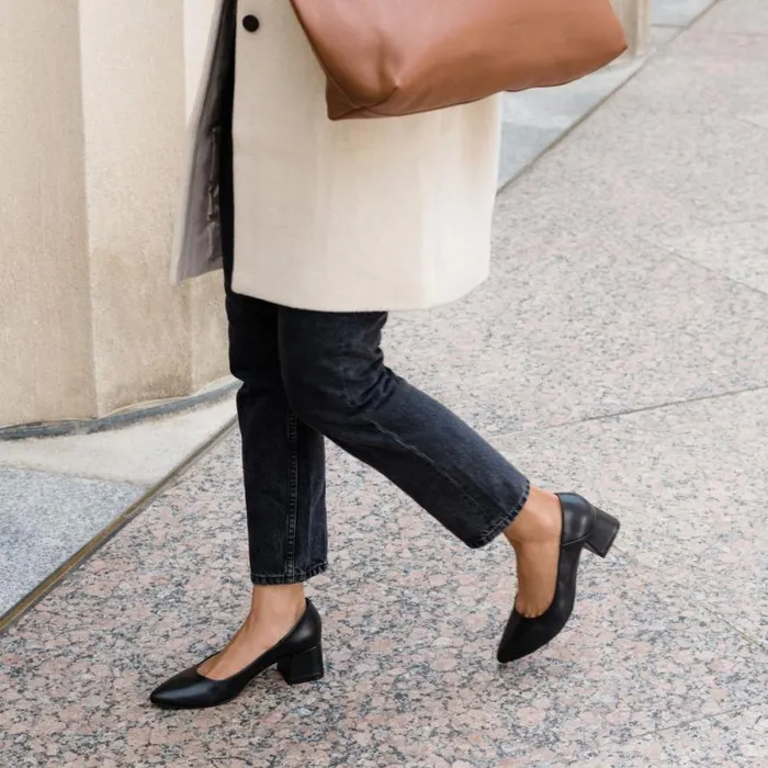 Nisolo Heels Women Fiorela GoTo Mid Heel Black Nisolo Heels Women Fiorela GoTo Mid Heel Black
