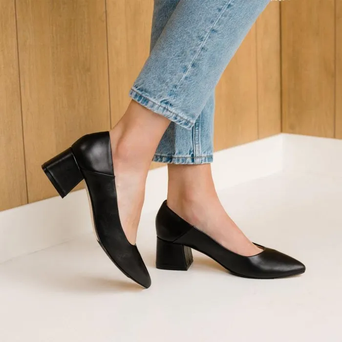 Nisolo Heels Women Fiorela GoTo Mid Heel Black Nisolo Heels Women Fiorela GoTo Mid Heel Black