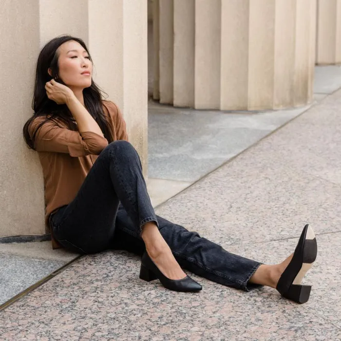 Nisolo Heels Women Fiorela GoTo Mid Heel Black Nisolo Heels Women Fiorela GoTo Mid Heel Black